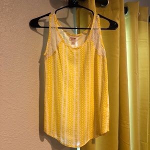 Yellow embroidered tank